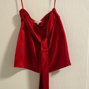 Gianni Bini Red Satin Skirt